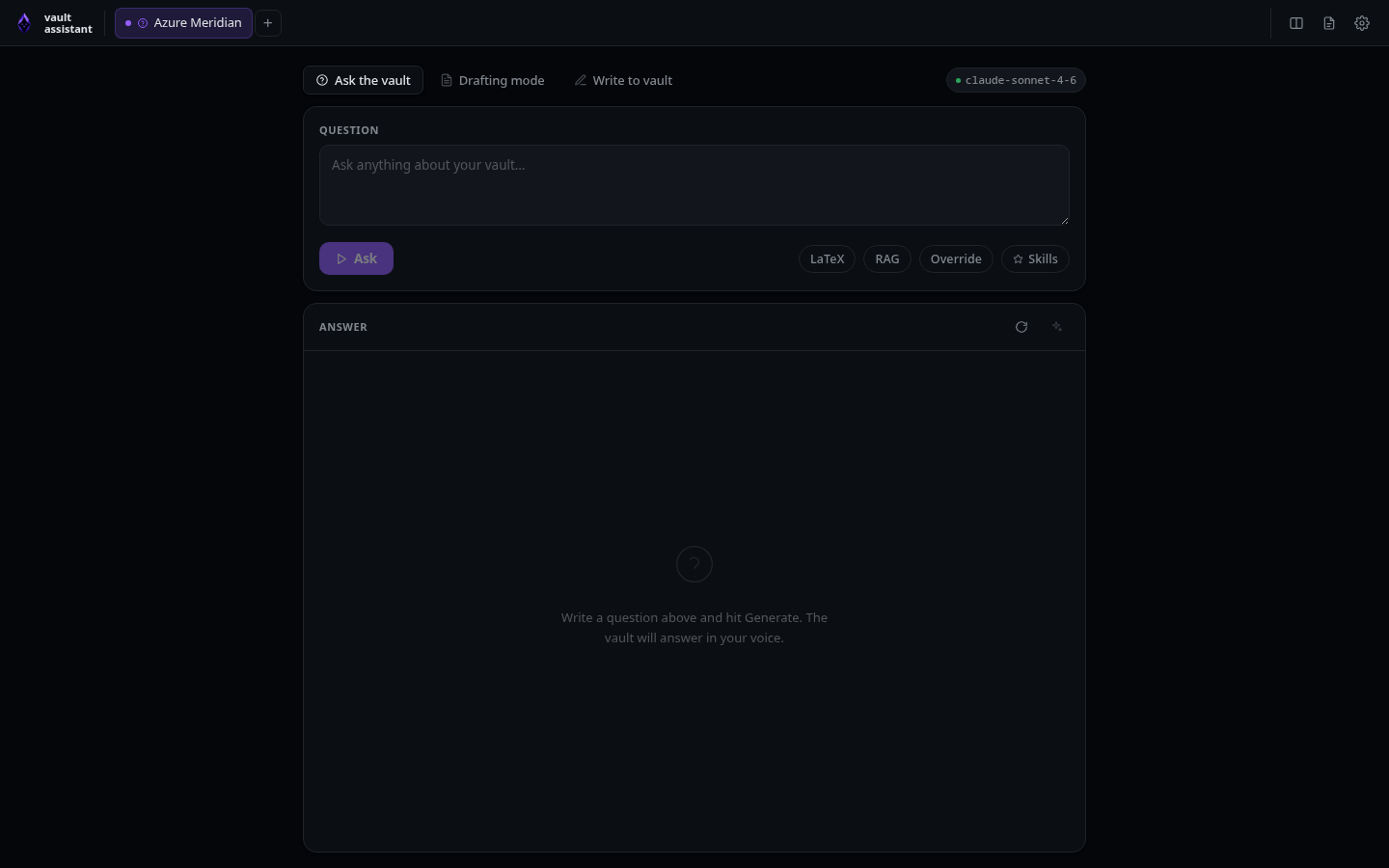 The web interface with a tab in Ask mode